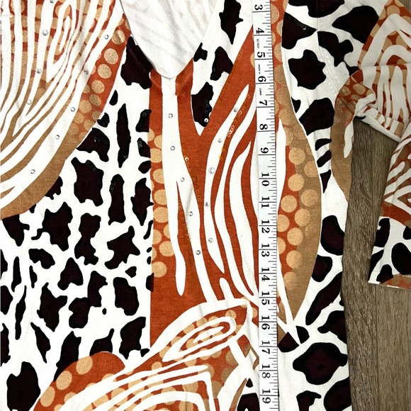 Geometric Animal Print Sweater by ELIZABETH NEW YORK SZ M - Picture 10 of 10